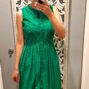 Green embroidered dress